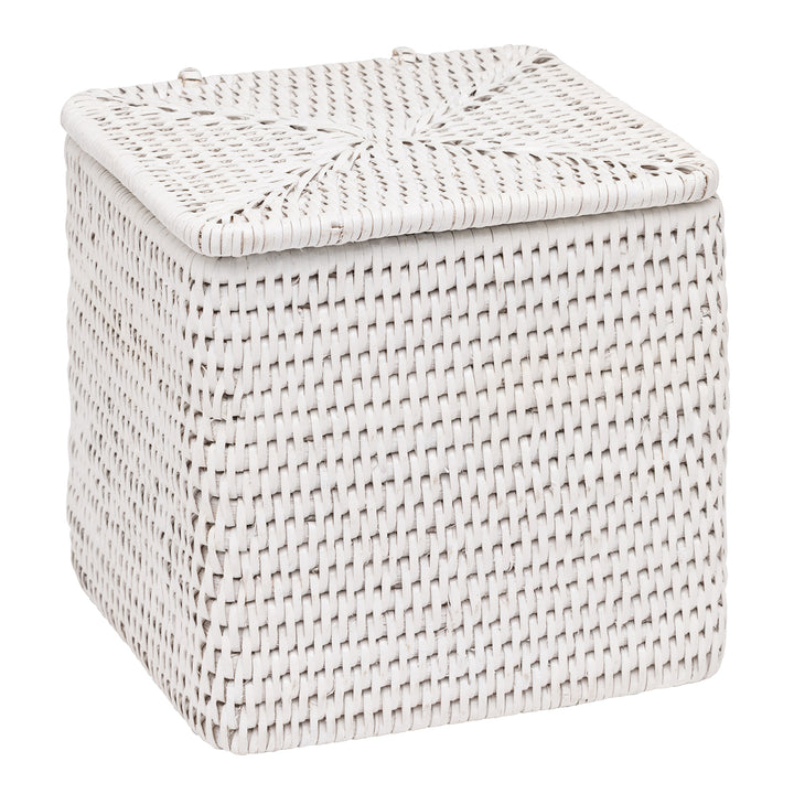 Camden Rattan Single Toilet Paper Holder Set of 2 (White)