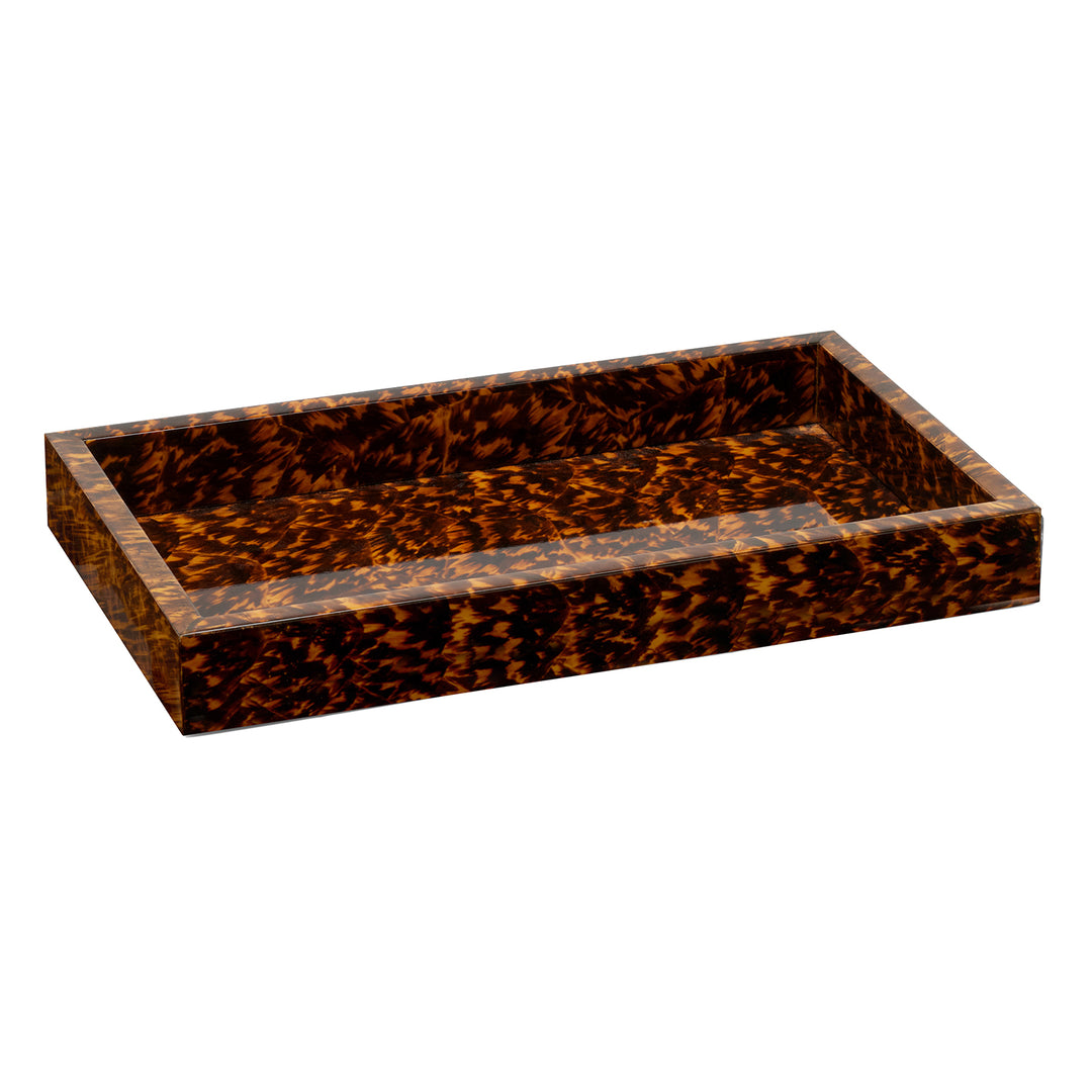 Carmel High-Gloss Faux Tortoise Small Tray