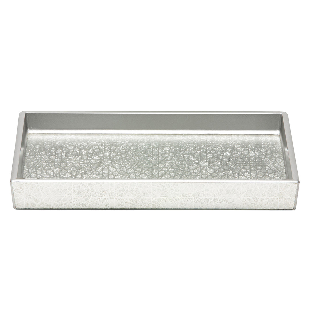 Caro Medallion Painted Mirror Tray (Silver)