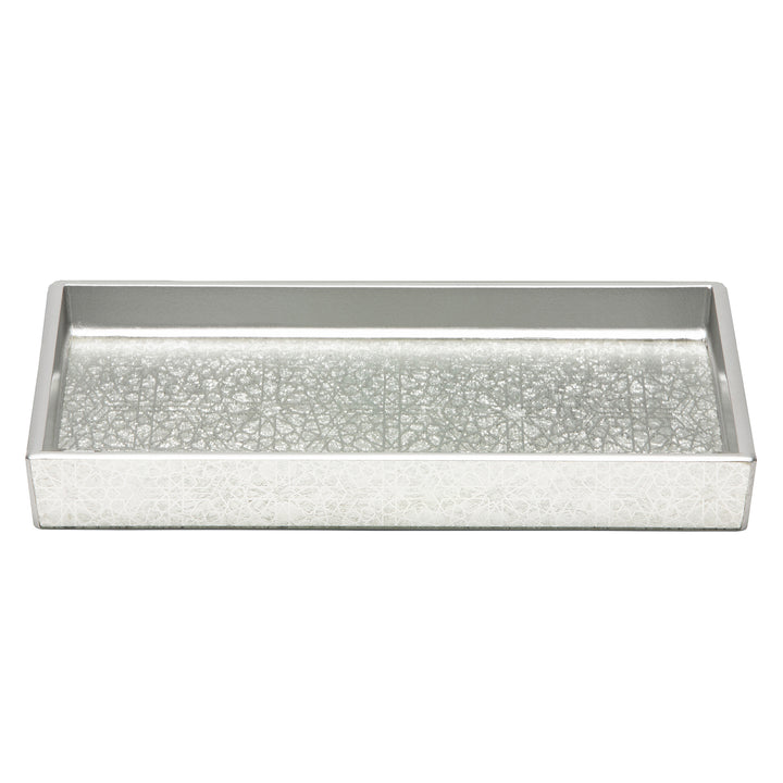 Caro Medallion Painted Mirror Tray (Silver)