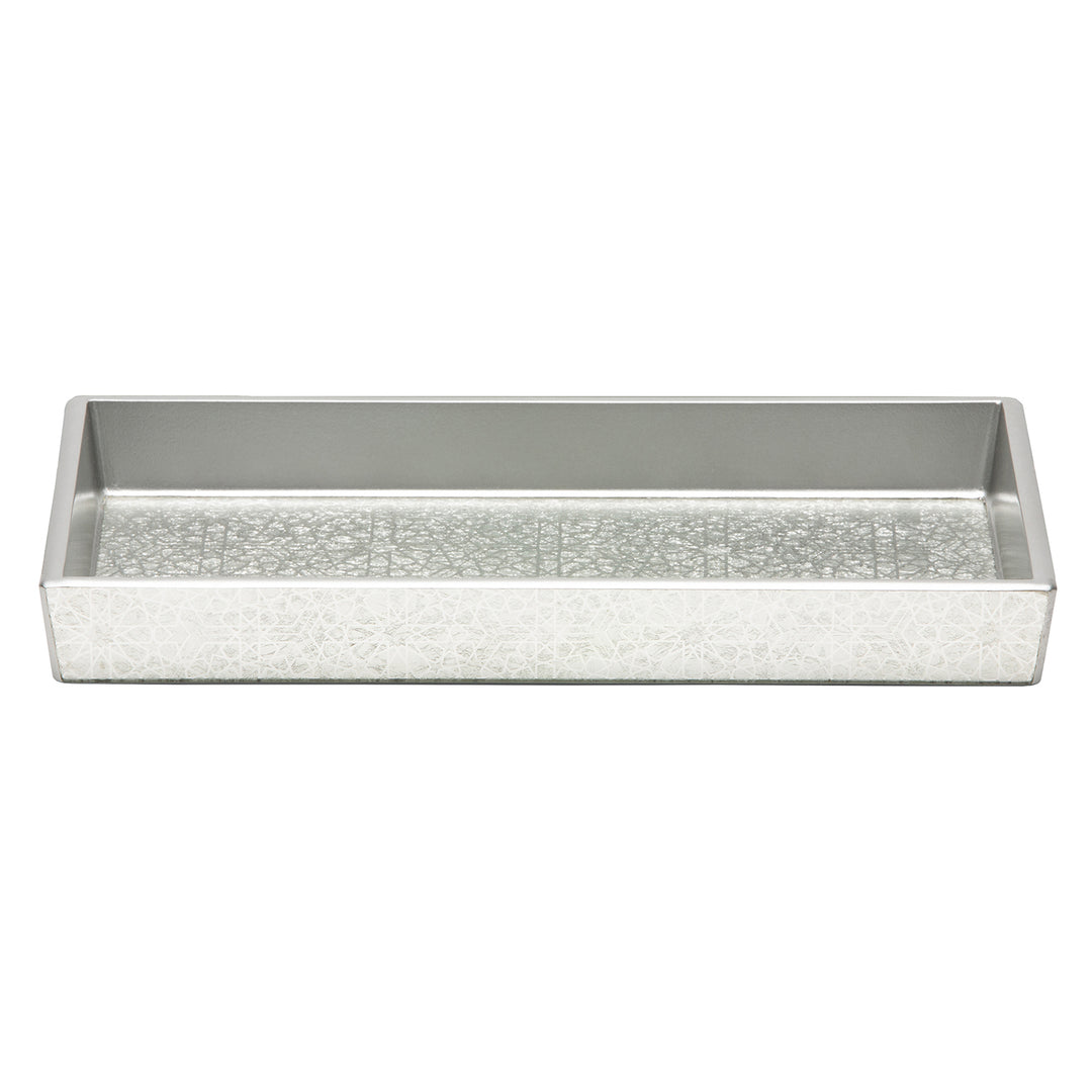 Caro Medallion Painted Mirror Tray (Silver)