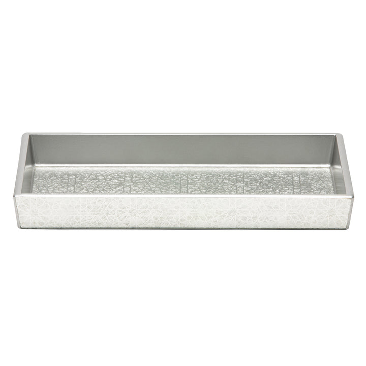 Caro Medallion Painted Mirror Tray (Silver)
