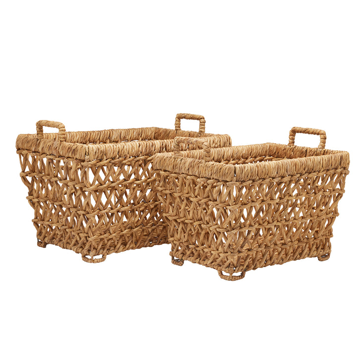 Catania Natural Water Hyacinth Nested Baskets Set of 2