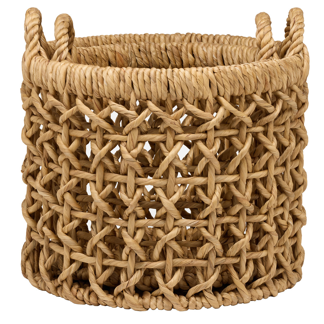 Catania Water Hyacinth Round Nested Baskets Set of 2 (Natural)