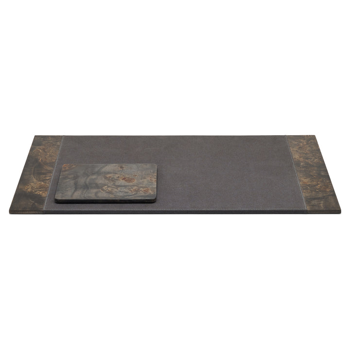 Chandler Ash Gray Mappa Burl Desk Blotter Set