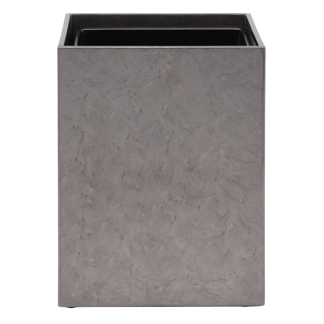 Charlotte Burl Resin Square Wastebasket (Pewter)