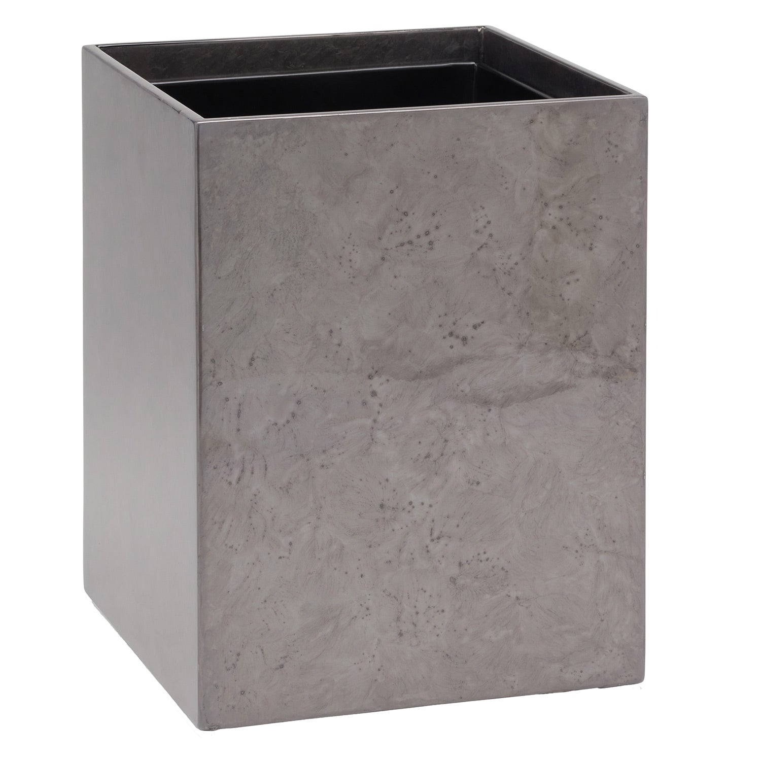 Charlotte White Burl Resin Square Waste Basket - Thumbnail 5