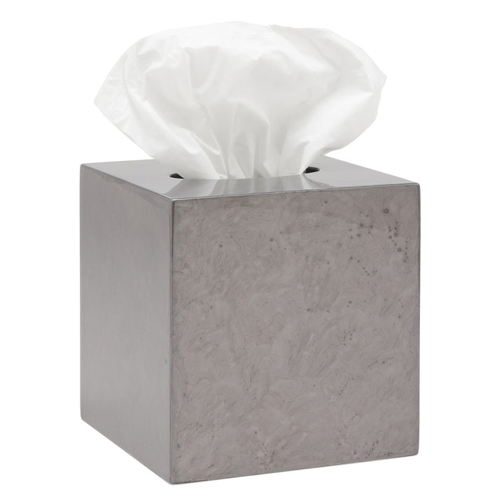 Charlotte Burl Resin Tissue Box Cover (Pewter)