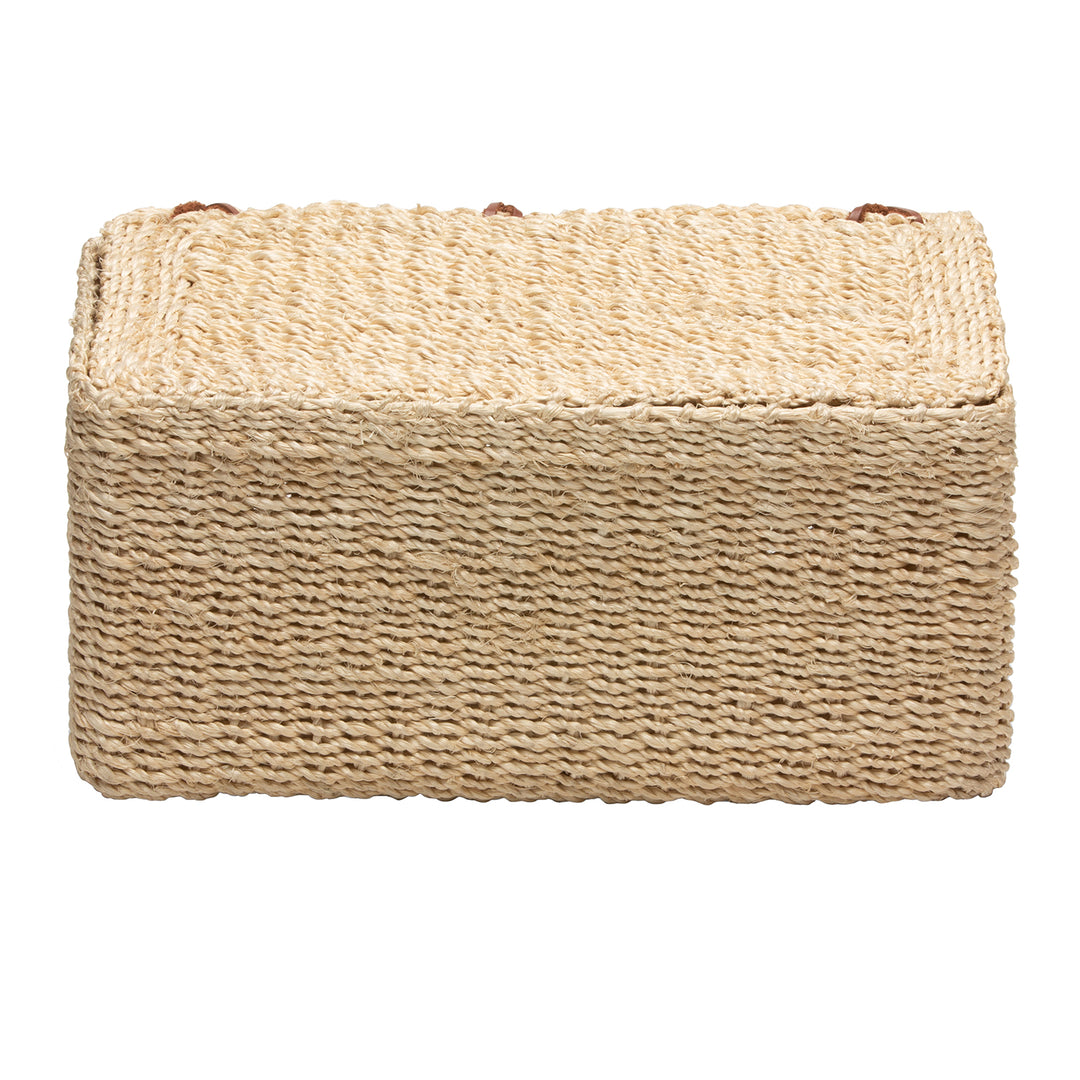 Chelston Bleached Abaca Rectangular Double Toilet Paper Holder