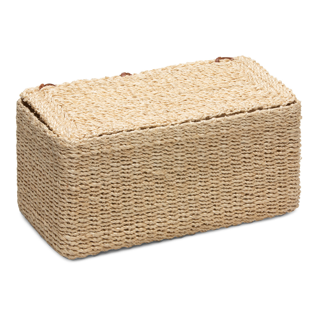 Chelston Bleached Abaca Rectangular Double Toilet Paper Holder