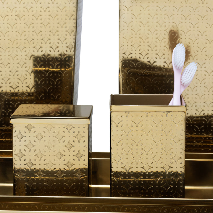 Concord Shiny Gold Lattice Stainless Steel Bathroom Accessories