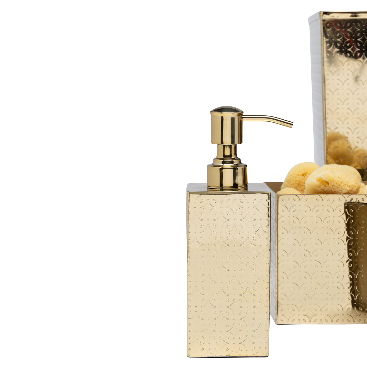 Concord Shiny Gold Lattice Stainless Steel Soap Dispenser - Thumbnail 2