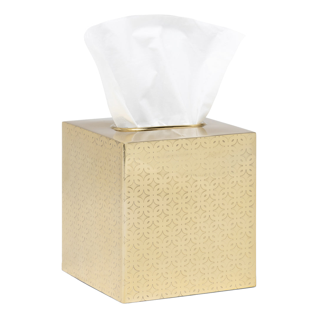Concord Shiny Gold Lattice Stainless Steel Tissue Box Cover
