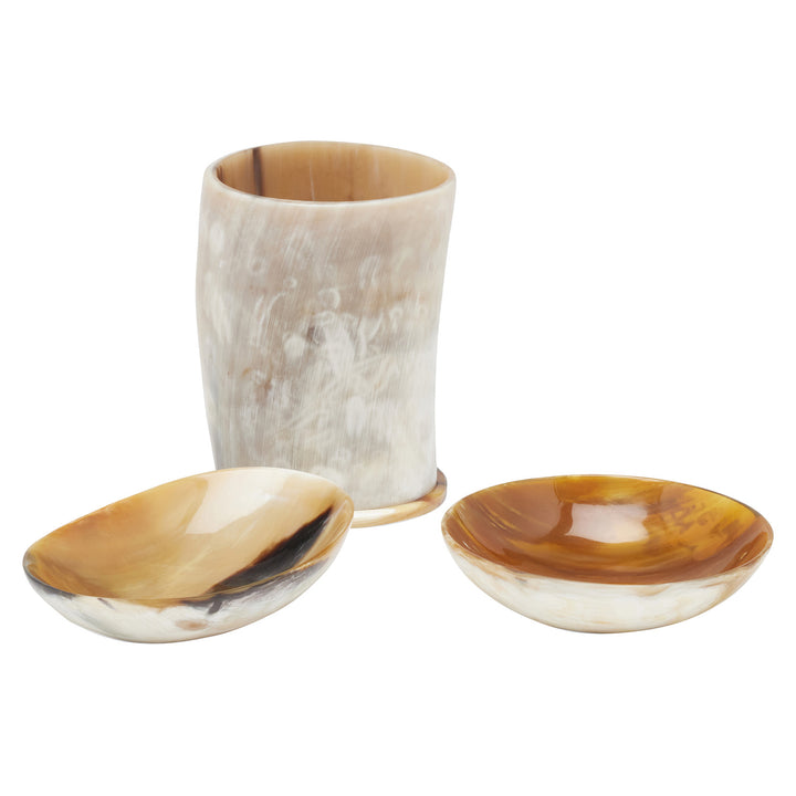 Conway Natural African Horn Bathroom 3-Piece Set