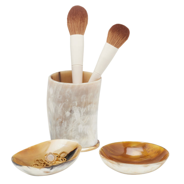 Conway Natural African Horn Bathroom 3-Piece Set
