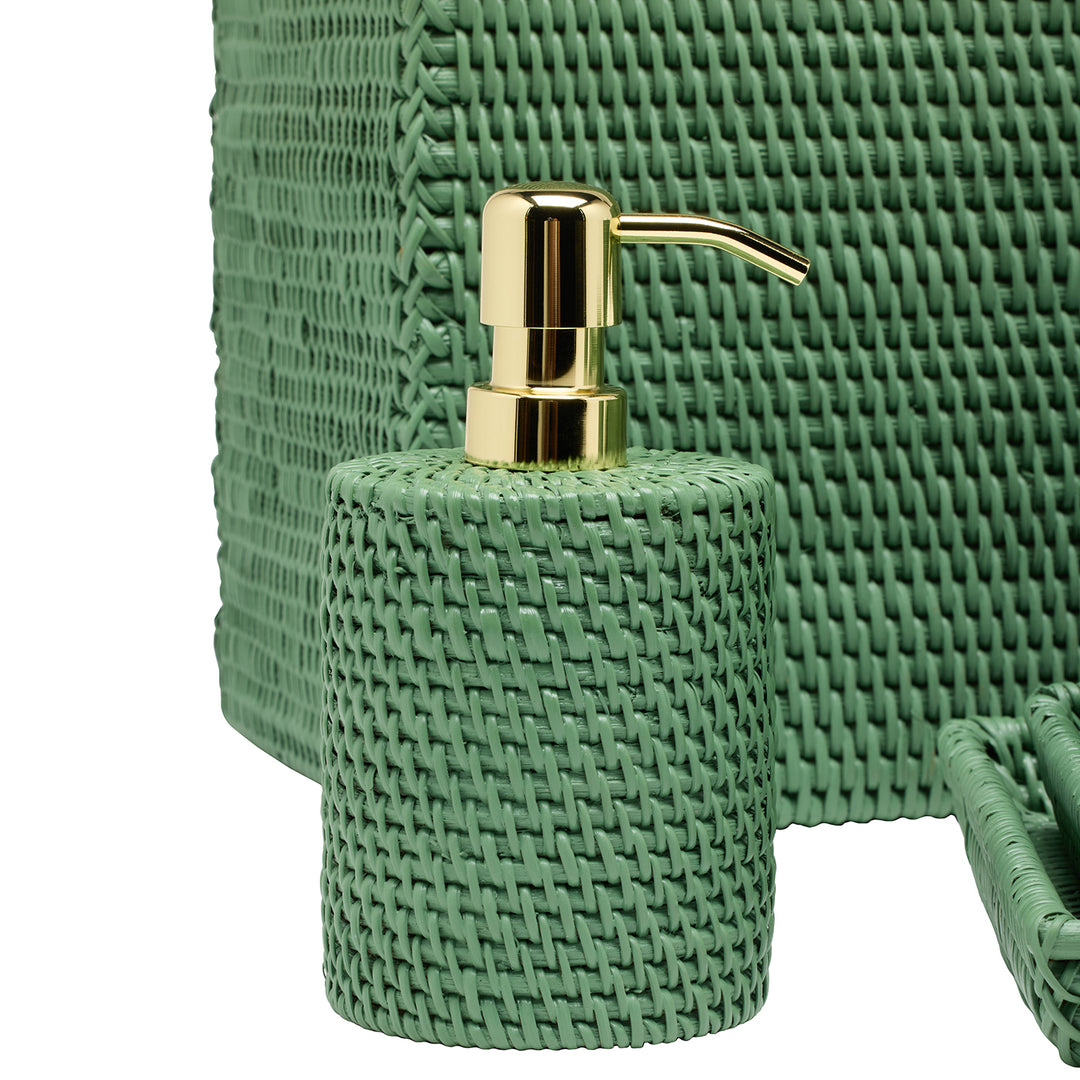 Dalton Rattan Bathroom Accessories (Moss Green)