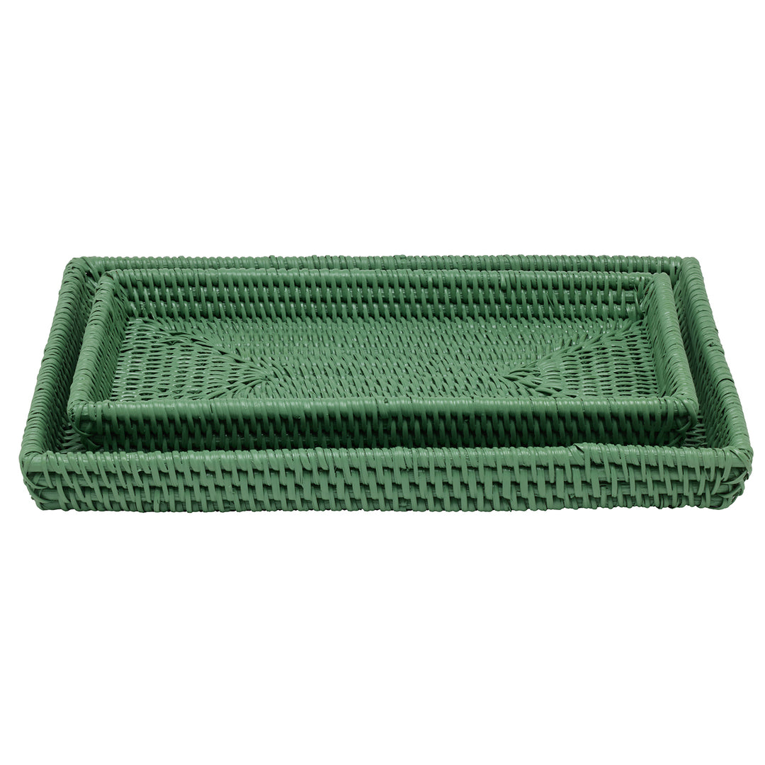 Dalton Rattan Bathroom Accessories (Moss Green)