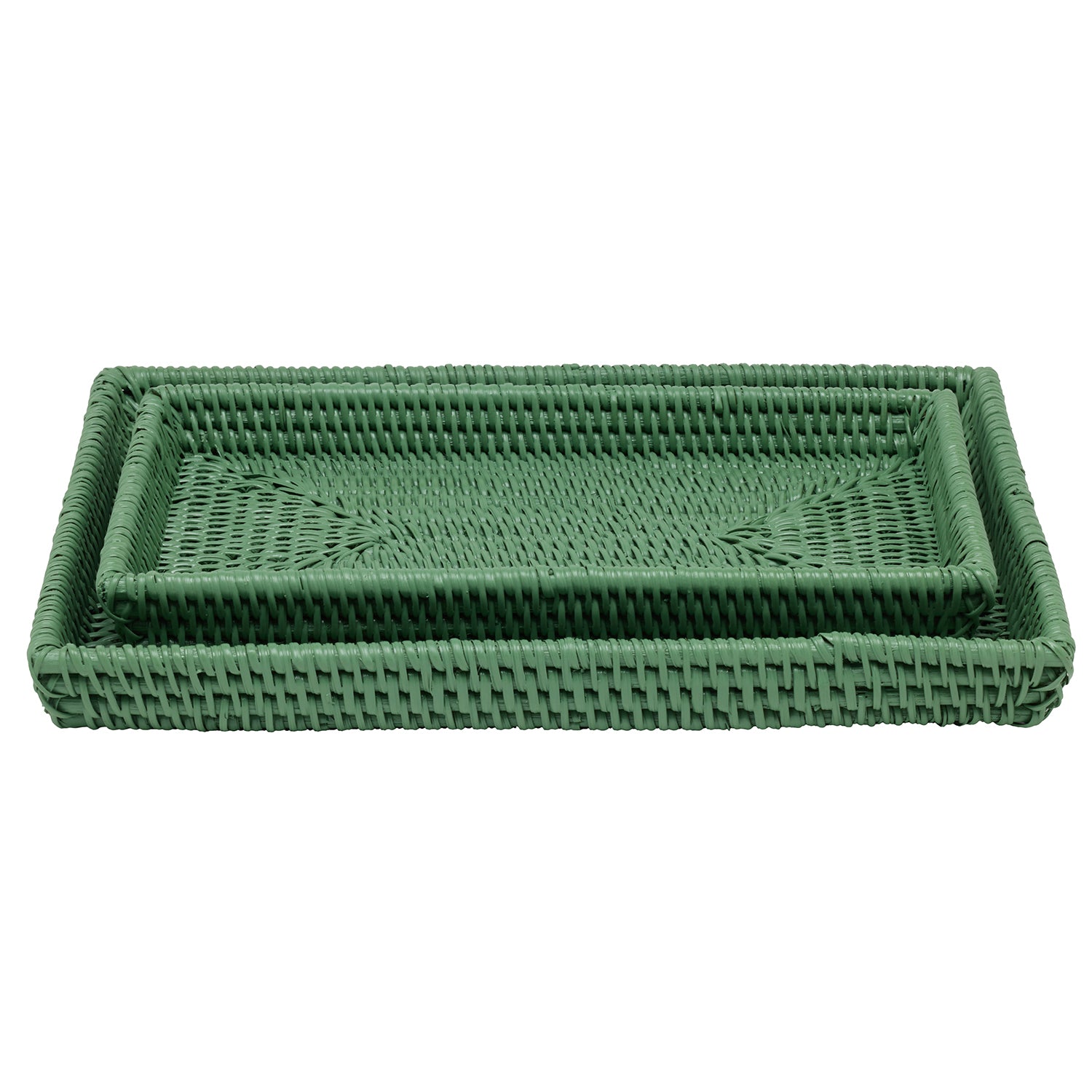 Pigeon & Poodle Dalton Rattan Nested Trays - Thumbnail 5
