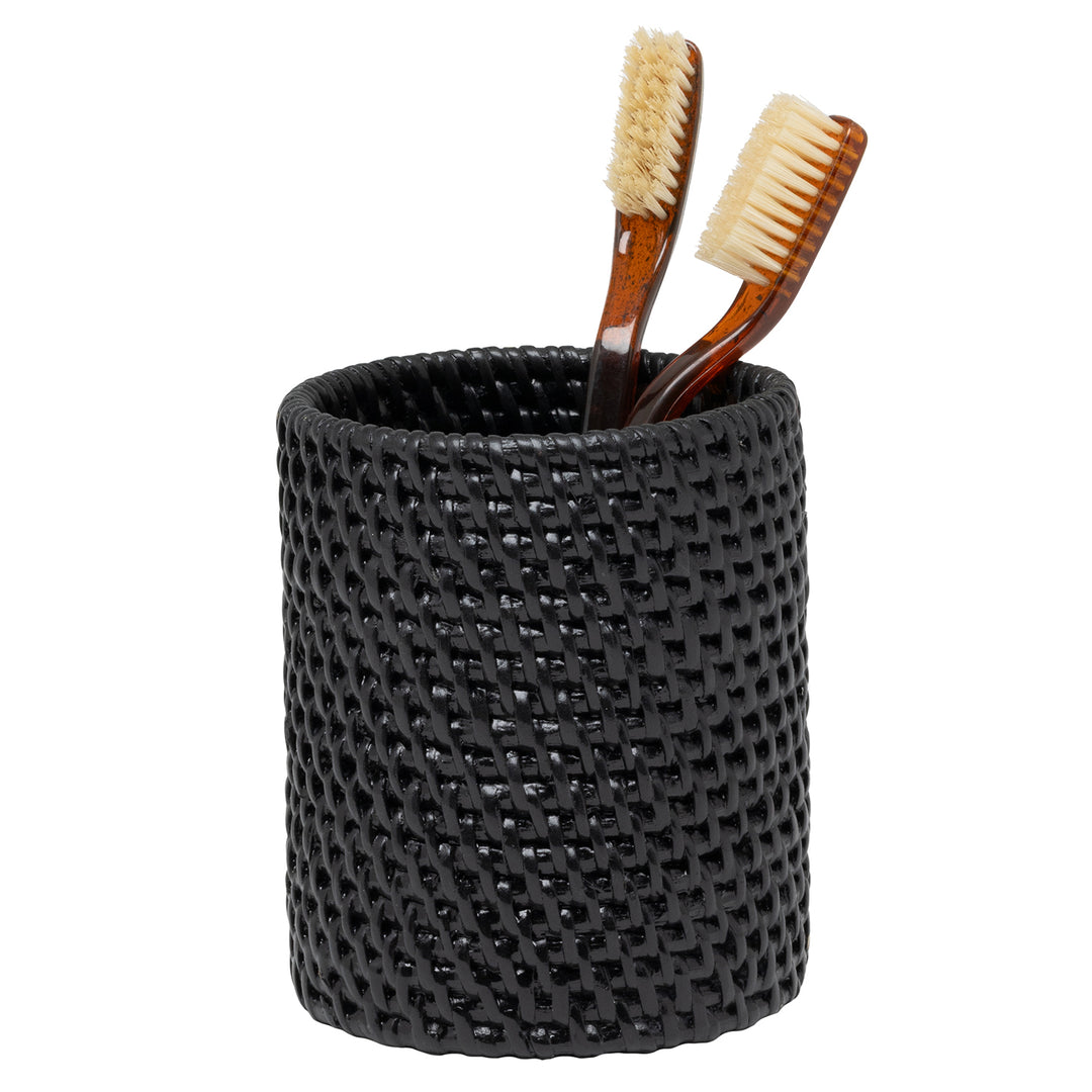 Dalton Rattan Bathroom Accessories (True Black)