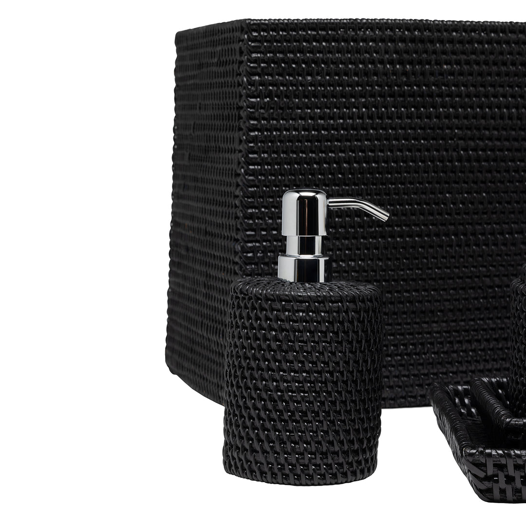 Dalton Rattan Bathroom Accessories (True Black)