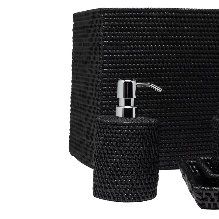 Dalton Rattan Bathroom Accessories (True Black)