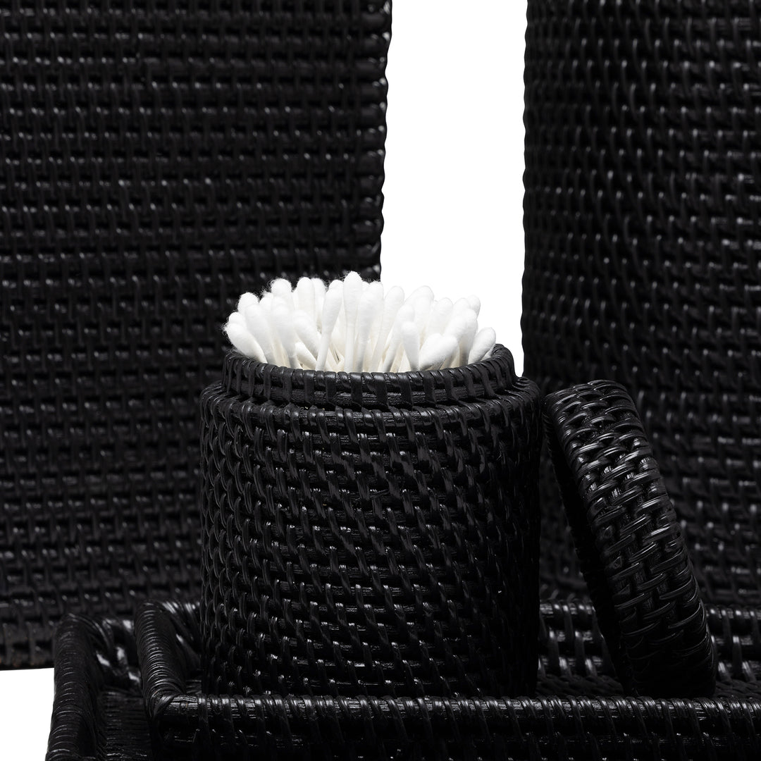 Dalton Rattan Bathroom Accessories (True Black)