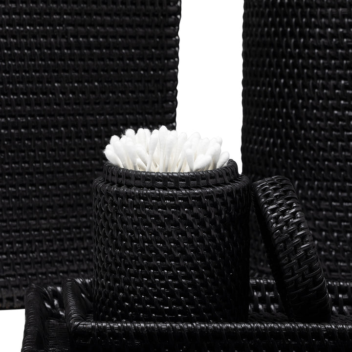 Dalton Rattan Bathroom Accessories (True Black)