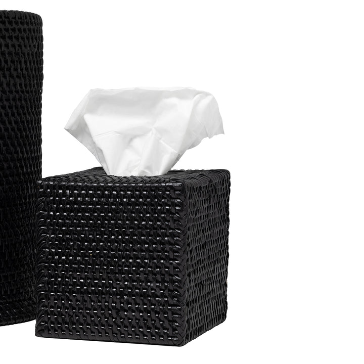 Dalton Rattan Bathroom Accessories (True Black)