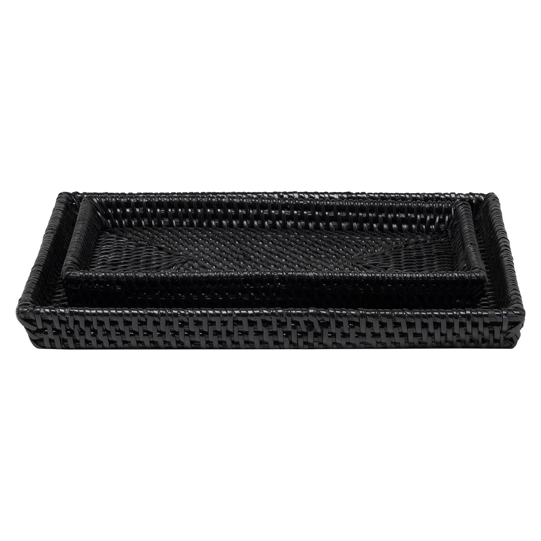 Dalton Rattan Nested Trays Set/2 (True Black)