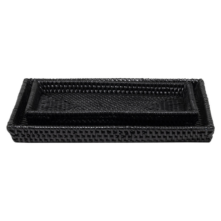 Dalton Rattan Nested Trays Set/2 (True Black)