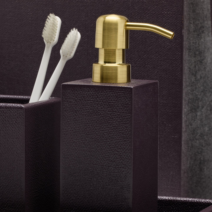 Dannes Faux Belgian Linen Bathroom Accessories (Aubergine)