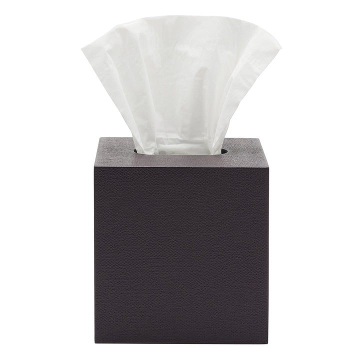 Dannes Faux Belgian Linen Tissue Box Cover (Aubergine)