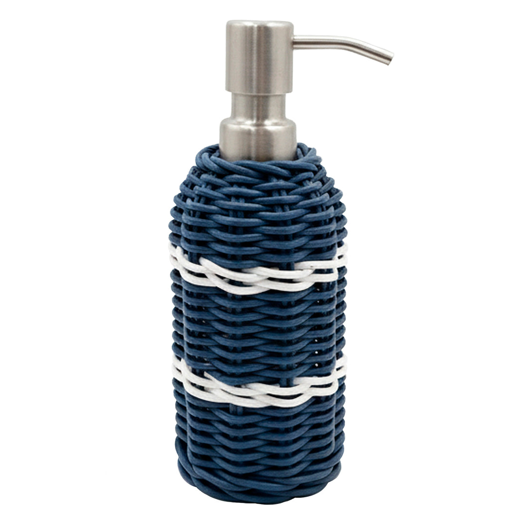 Danville Rattan Soap Dispenser (Navy/White)