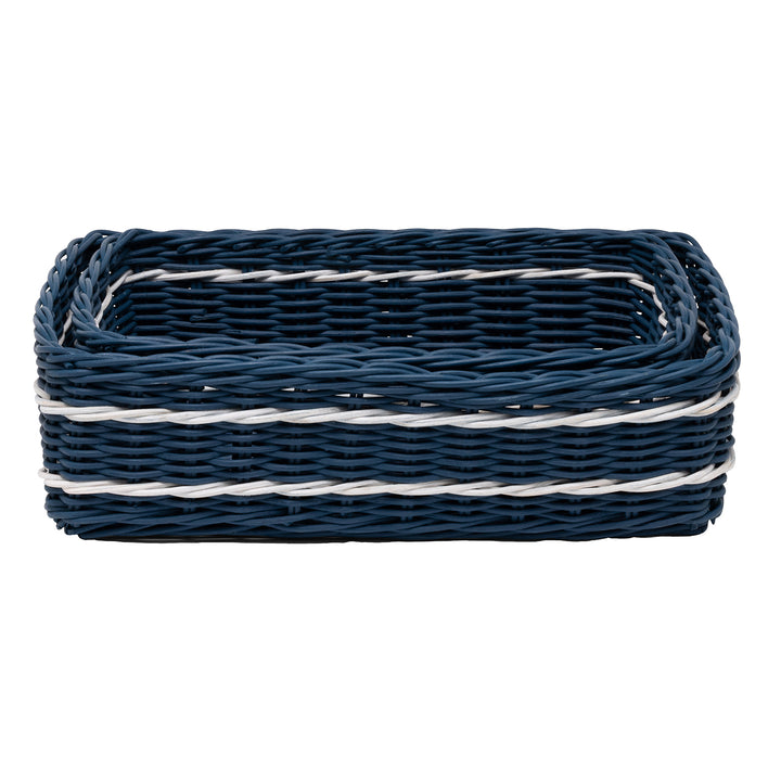 Danville Navy/White Storage Basket Set/2.