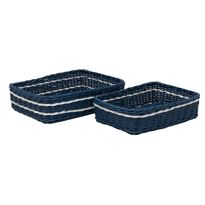 Danville Navy/White Storage Basket Set/2.