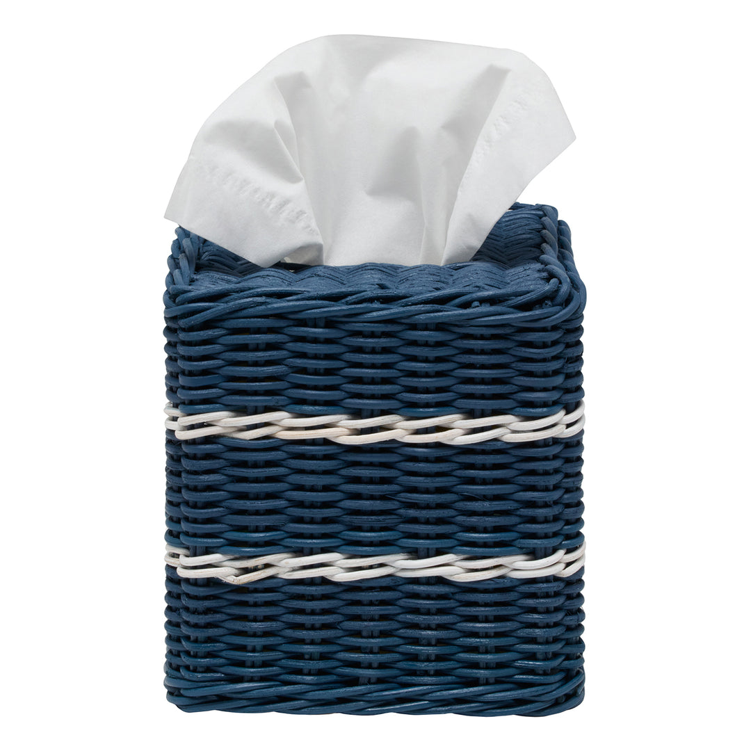 Danville Navy/White Tissue Box Cover