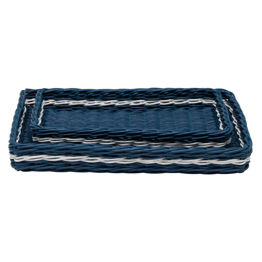 Danville Navy/White Nested Trays Set/2