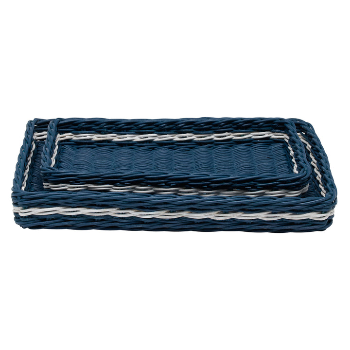 Danville Navy/White Nested Trays Set/2