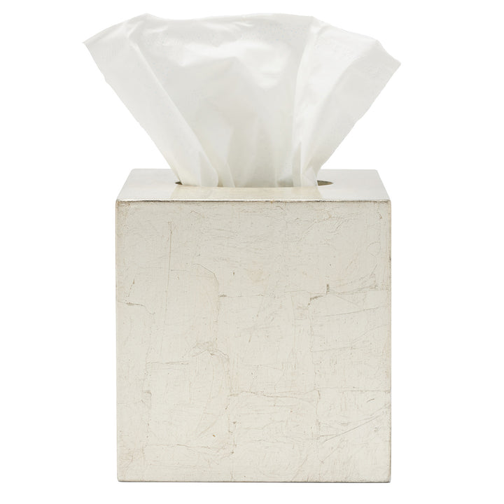 Davos Champagne Gold Silver Leaf Tissue Box Cover