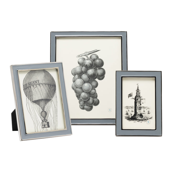 Delphi Enamel/Aluminum Picture Frame (Gray/Silver)