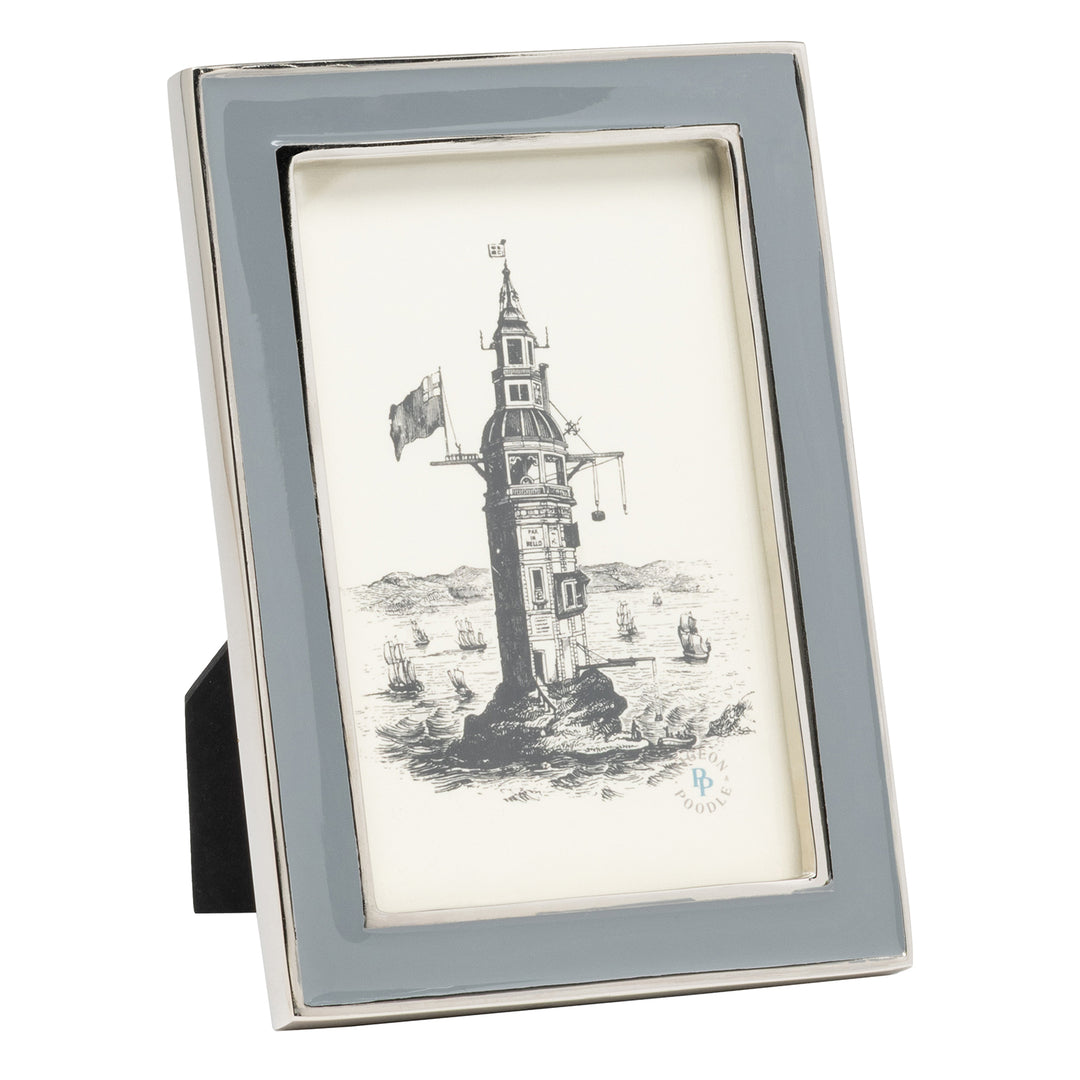 Delphi Enamel/Aluminum Picture Frame (Gray/Silver)