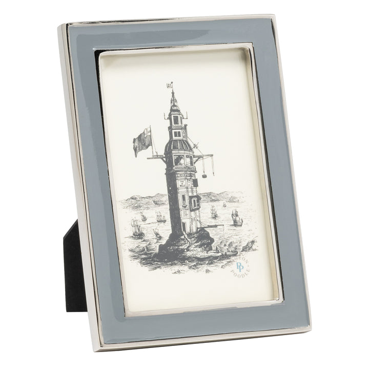 Delphi Enamel/Aluminum Picture Frame (Gray/Silver)