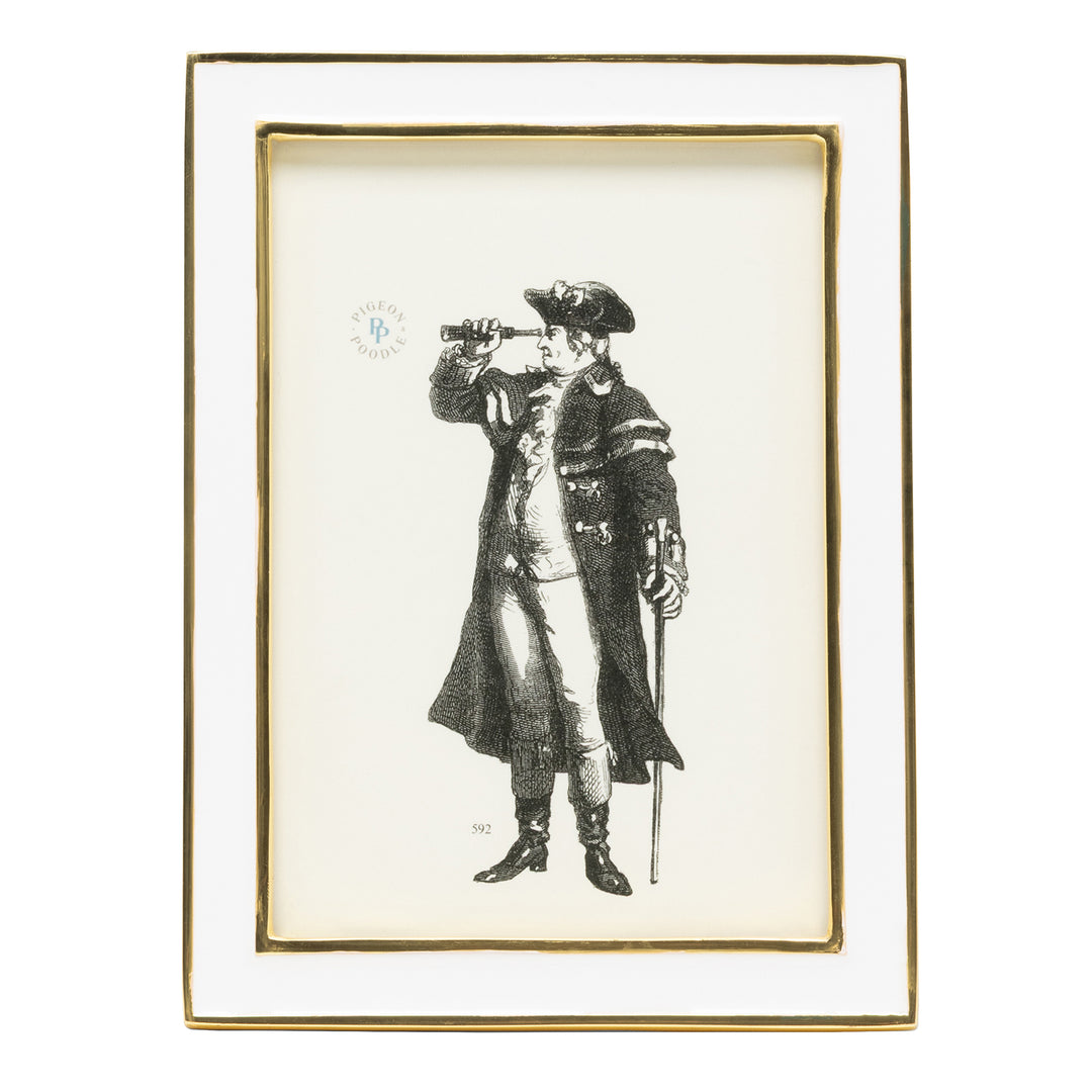 Delphi Enamel/Aluminum Picture Frame (White/Gold)
