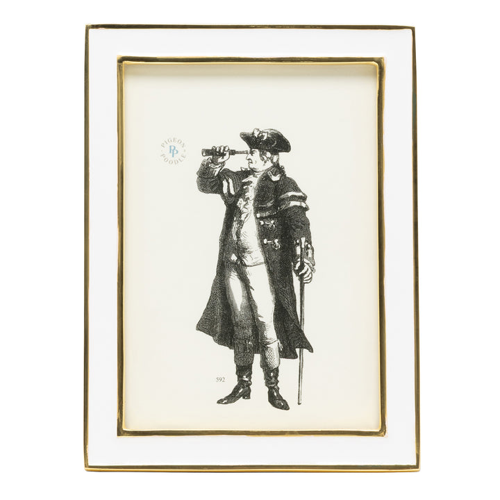 Delphi Enamel/Aluminum Picture Frame (White/Gold)
