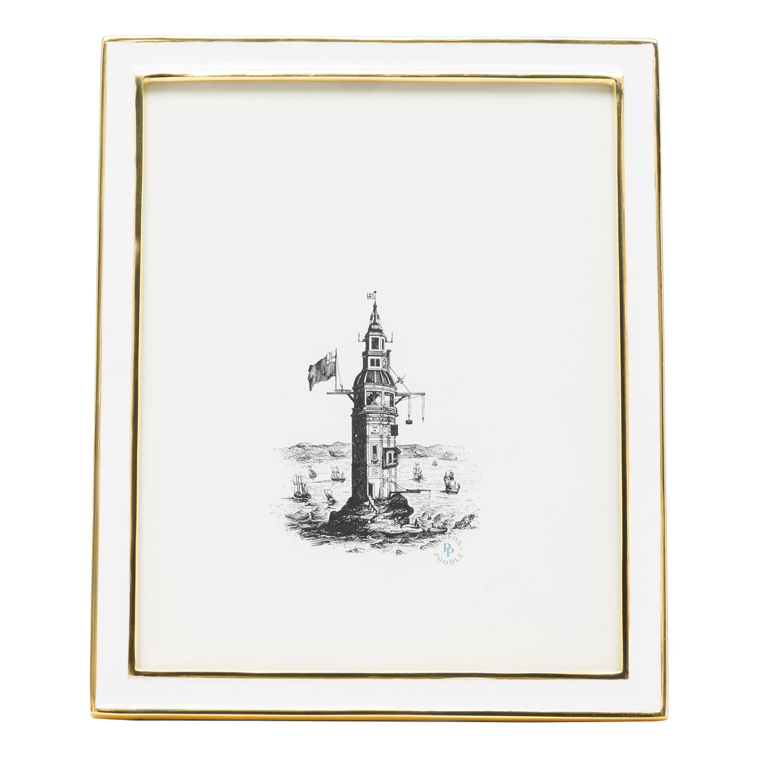 Delphi Enamel/Aluminum Picture Frame (White/Gold)