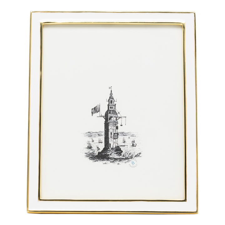 Delphi Enamel/Aluminum Picture Frame (White/Gold)