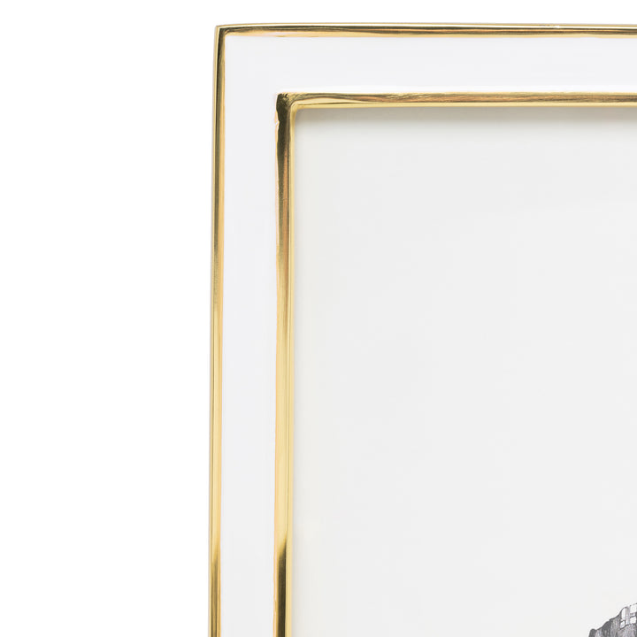 Delphi Enamel/Aluminum Picture Frame (White/Gold)