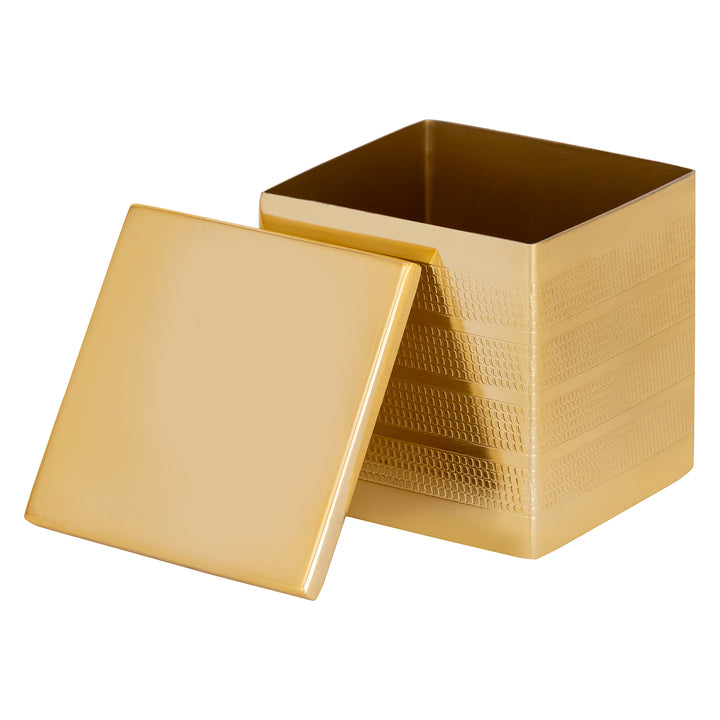 Denver Striped Etched Stainless Steel Bathroom Accessories (Shiny Gold)