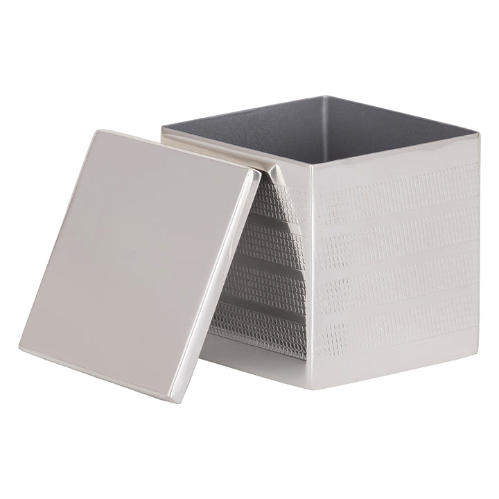 Denver Striped Etched Stainless Steel Bathroom Accessories (Shiny Silver)