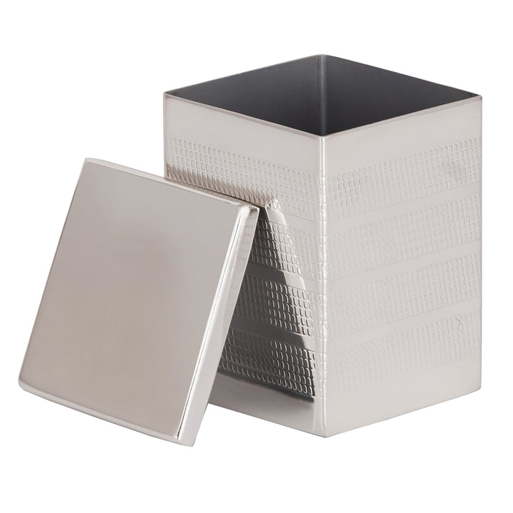 Denver Striped Etched Stainless Steel Bathroom Accessories (Shiny Silver)